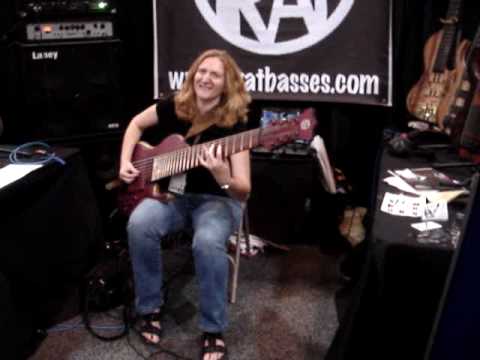 Brittany Frompovich playing a 8 string Prat bass at summer NAMM 2010. 2 . Prat basses