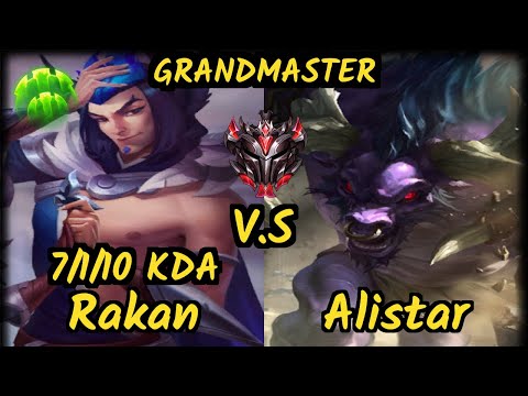 VandeR (RAKAN) vs ALISTAR - 7/1/10 KDA BOTTOM SUPPORT GAMEPLAY - EUW Ranked GRANDMASTER