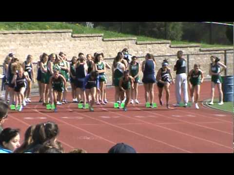 R04 MHS Girls spring track 2012 100 m Franklin and Mansfield