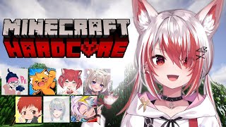 【Minecraft 】リベンジハードコア耐久！w/赤髪のとも ズズ 弦月藤士郎 夜絆ニウ 赤見かるび 歌衣メイカ ぺちゃんこ【VEE/秋雪こはく】