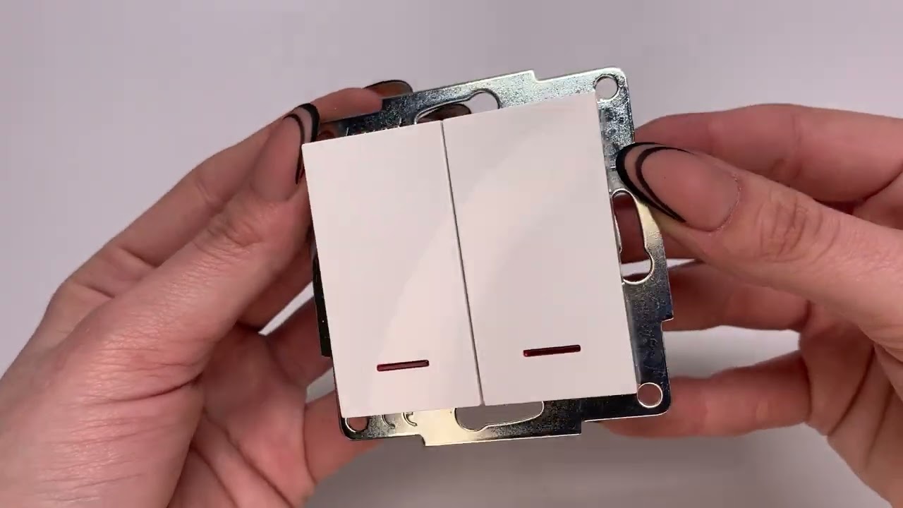 Выключатель двухклавишный с подсветкой LEZARD Vesna белый 742-0288-112