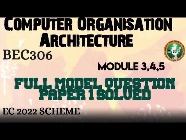 Understanding Computer Organization and Architecture: Model Paper ...
