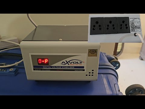 AXVOLT 1 KVA Voltage Stablizer For Cooler|Refrigerator|PC+Printer+Router with three socket|130V-290V