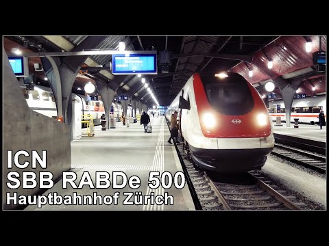 InterCity-Neigezug, RABDe 500 /Abfahrt eines ICN am Hauptbahnhof Zürich, Stadt Zürich, Schweiz 2021