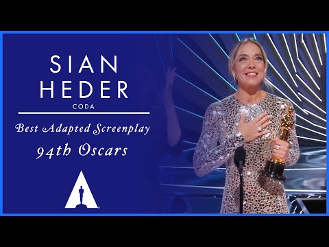 Thumbnail of the video: Sian Heder Wins Best Adapted Screenplay for 'CODA' | 94th Oscars