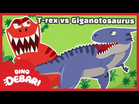 🎵 Giganotosaurus! The giant lizard from the south! | T-rex VS Giganotosaurus | DebariTV