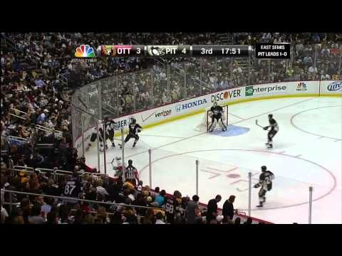 Jean-Gabriel Pageau backhand goal 4-3 May 17 2013 Ottawa Senators vs Pittsburgh Penguins NHL Hockey