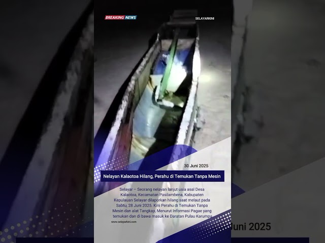 Perahu Nelayan Ditemukan Tanpa Mesin 