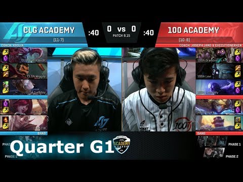 CLG Academy vs 100 Thieves Academy Game 1 | Quarter Finals NAAL Summer 2018 | CLGA vs 100A G1
