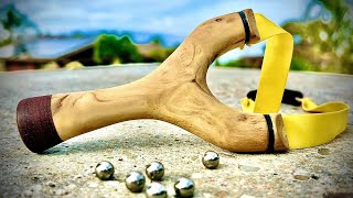 Making Beautiful Natural Fork Slingshot | Shooting