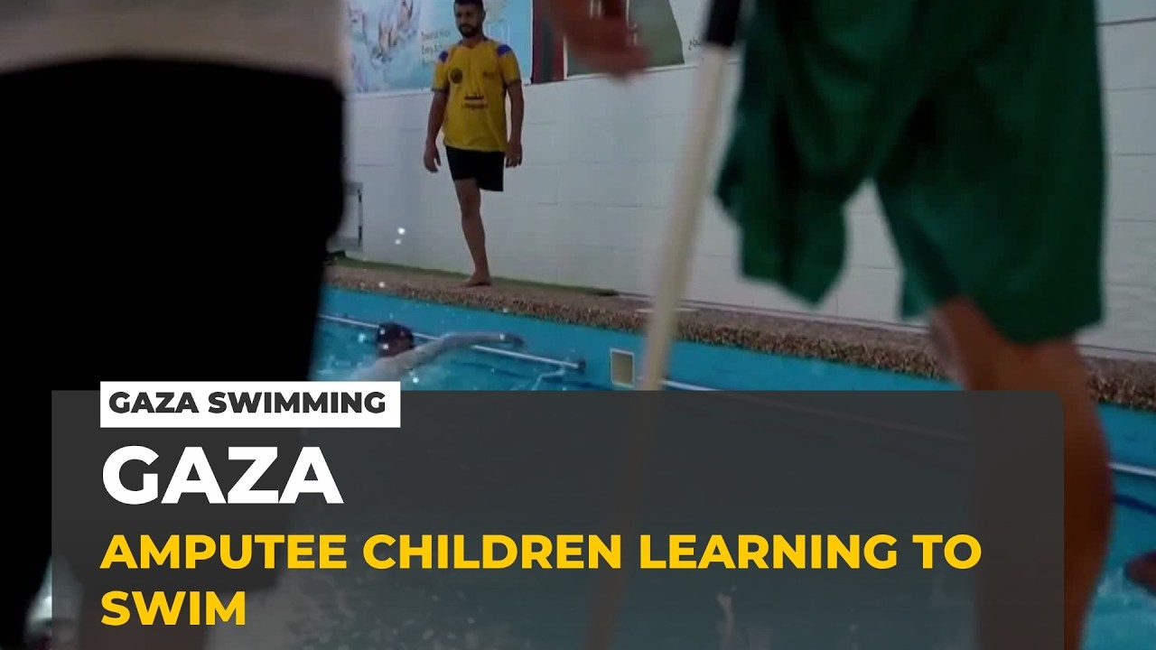 Gaza swimming lessons: Children learn to swim after suffering amputations