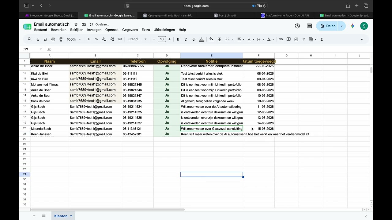 Email automatisering demo
