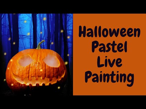 Pan Pastel Paint Along - Halloween Spooky Jack O'Lantern Live Art Chat