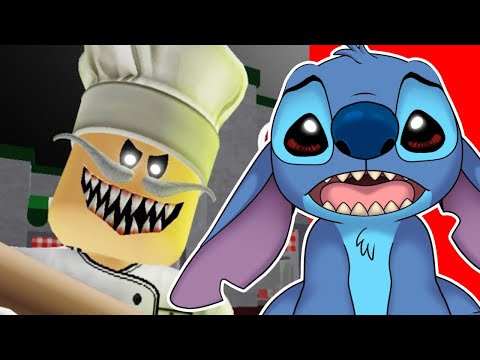 Stitch ESCAPES The Haunted Pizzaria In ROBLOX!!