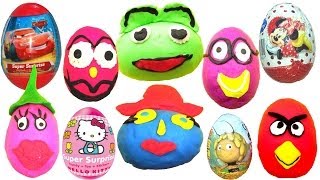 preview picture of video 'Many Play Doh Eggs Surprise Eggs Kinder Surprise Mickey Mouse Cars 2 Minnie Mouse Hello Kinder joy'