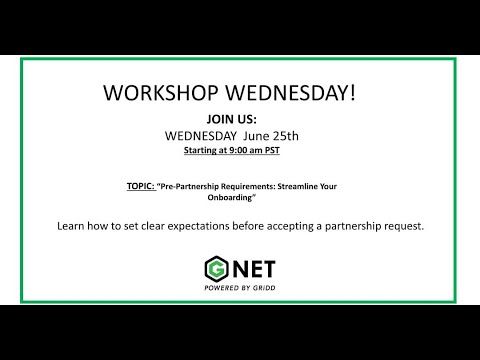 Gnet Connect Workshop Pre Partnership Requirement