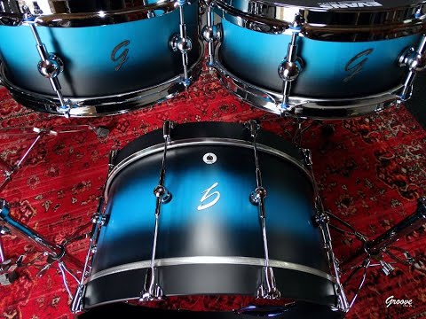 DEMO - Beech Double Pancake Dark Blue Fade - Groove Drum Co.