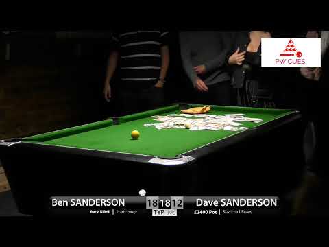 Ben Sanderson vs Dave Sanderson £2,400 Pot Race to 18 8 Ball Pool Money Match