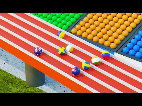 Countryballs Marble Race 3D - Relay Run - Marble Race Countries Tournament