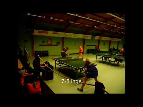 Tafeltennis Peter Groenewegen (Pecos) vs Inge van der Gaag (Taverzo) 29-9-2017