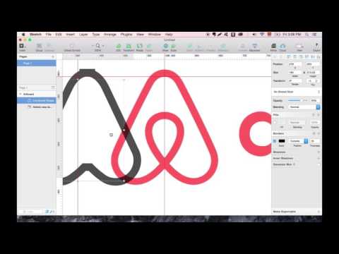Create a symmetrical airbnb logo in Sketch App.