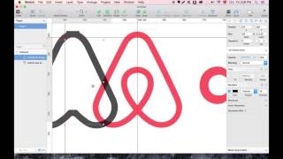 Create a symmetrical airbnb logo in Sketch App.