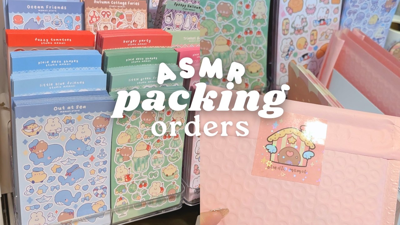 shop update ASMR pack orders with me 12 💌🎀 packing sounds, no talking, no music 