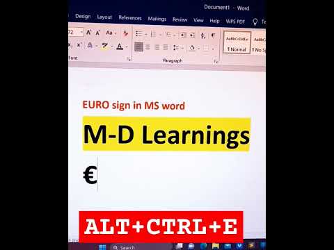 EURO sign in MS WORD #viral #trending #msword #shorts #ytshorts #short #youtubeshorts #youtube