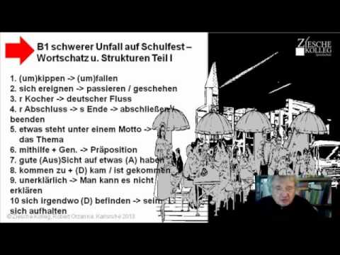 Lektion B1 WS + Strukturen schwerer Unfall auf Schulfest Kran