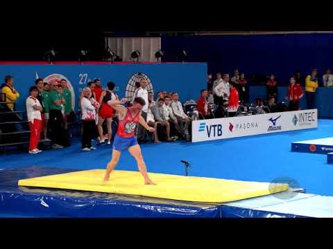 RIABIKOV Maksim (RUS) M - 2019 Trampoline Worlds, Tokyo (JPN) - Qualification Tumbling R2