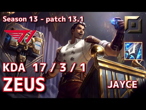 【KRサーバー/M1】T1 Zeus ジェイス(Jayce) VS イレリア(Irelia) TOP - Patch13.1 KR Ranked【LoL】