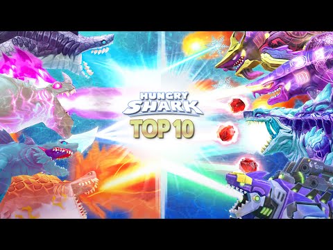 TOP 10 STRONGEST LASER SHARKS in HUNGRY SHARK SERIES | Hungry Shark Evolution vs Hungry Shark World