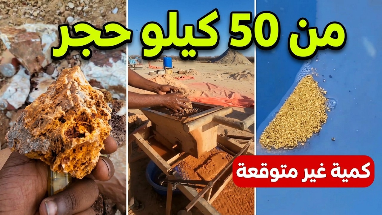 شاهد كيف استخرجنا الذهب من 50 كيلو حجر