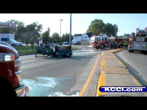 Car flips, 2 hospitalized