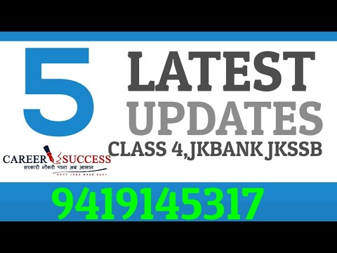 BIG UPDATE | Jkssb class 4,Accounts assistant And jkbank
