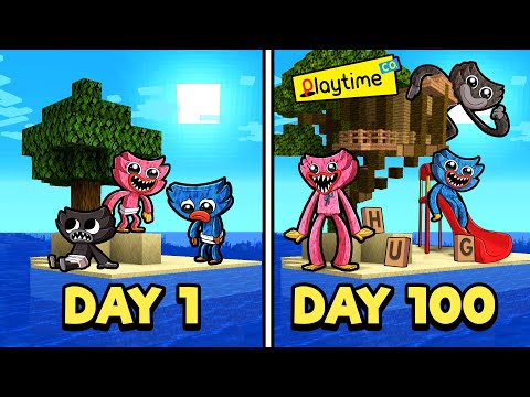 Huggy Wuggy Survives 100 DAYS on an Island in Minecraft!