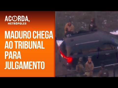 Veja momento da chegada de Maduro para julgamento em tribunal de Nova York