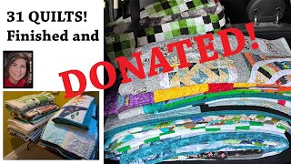 ☀️🧵 34 QUILTS, 46 BOBBINS, 78.5 HOURS! 🧵☀️ Turning quilt tops into finished quilts! LINKS TO ALL!