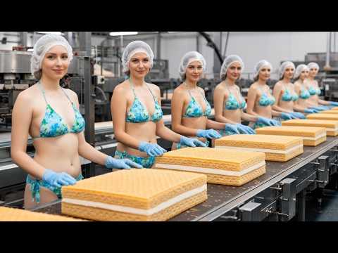Inside the Giant Wafer Biscuit Factory: How They Are Mass Produced | Modern Production Line