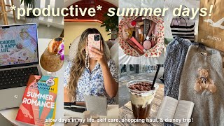 VLOG!🌼 productive summer days in my life, clothing haul, peaceful moments, new books, & disneyland!