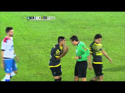 Galván se fue expulsado. Tigre 1 - Aldosivi 0. Fecha 15. Primera División 2015. FPT.