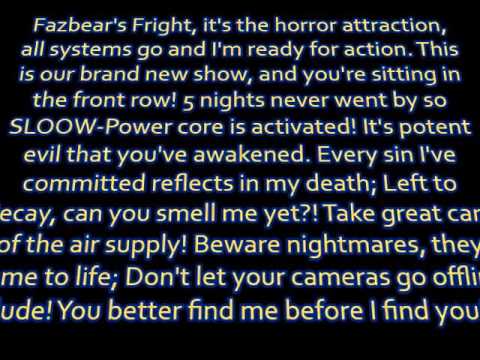 JT Machinima - "Another Five Nights (FNAF 3 Rap)" (Unofficial Lyric Video)