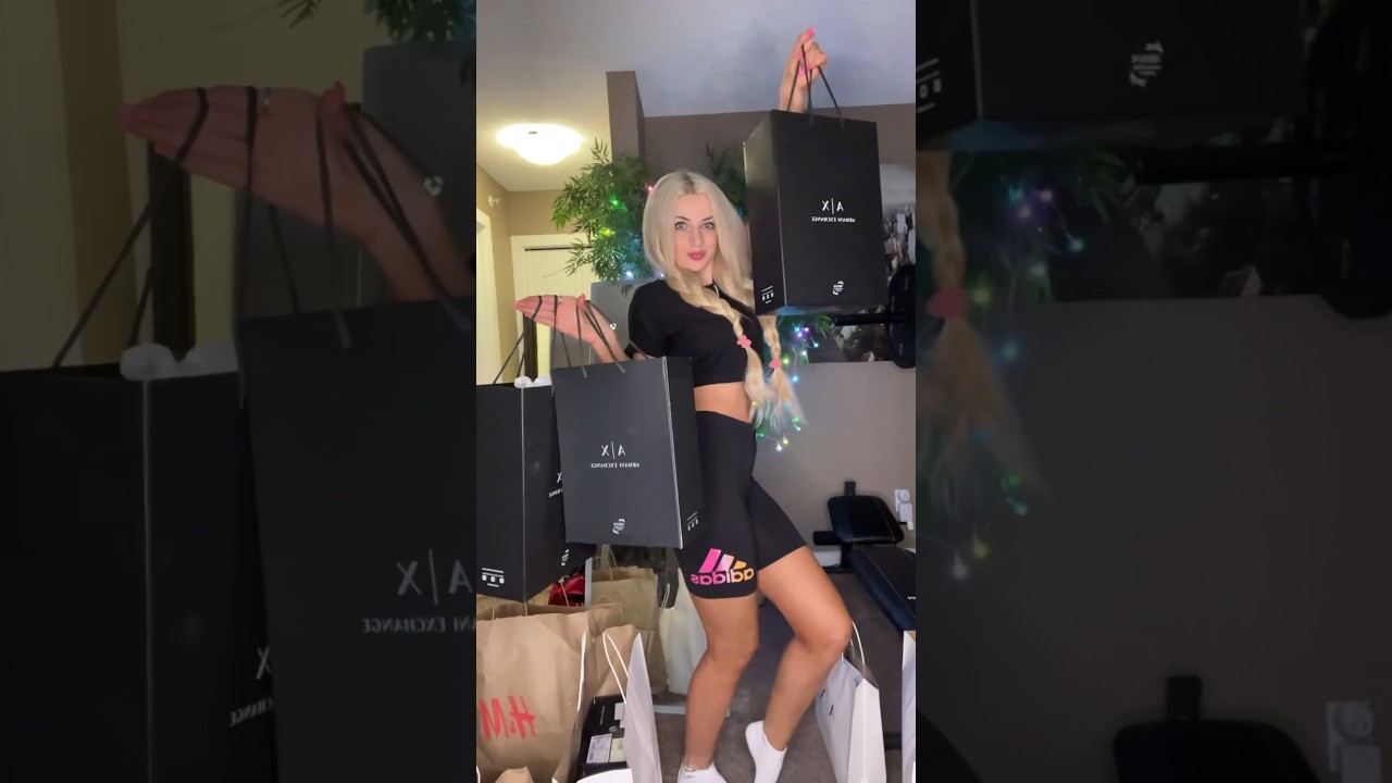Big Armani exchange shopping haul #armaniexchange #shoppinghaul #armani #blondes #fypviral #fitgirl