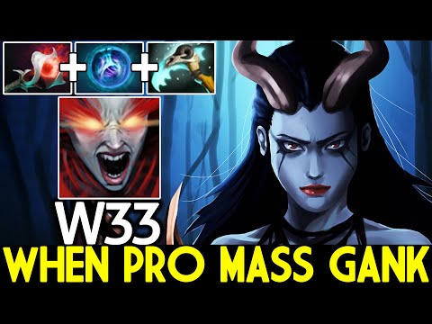 W33 [Queen of Pain] When Pro Mass Gank is Nightmare Dota 2
