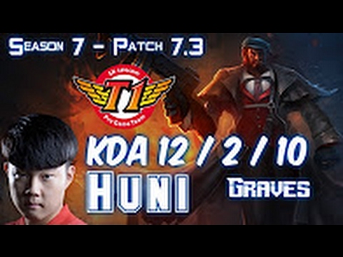 SKT T1 Huni GRAVES vs HECARIM Jungle - Patch 7.3 KOREA Ranked