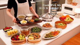 새벽 5시 기상, 14가지 집밥 만들기 | 남편도시락, 시원한 물김치와 아삭한 오이소박이 만들기 | Cook with me