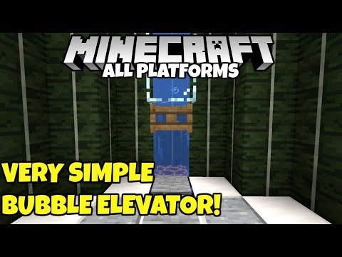 Minecraft: Simple Bubble Column Water Elevator! Compact! Java Bedrock Xbox Ps4 PE