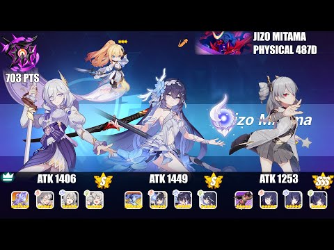 Honkai Impact 3rd : EX Abyss Nirvana 487D : Jizo Mitama (PHYS) 703 Pts : DW(S0), HoRB(S2), TA(SSS)