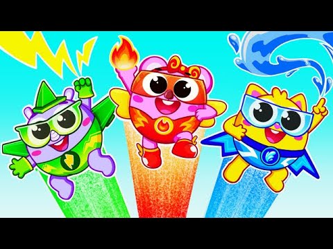 Little Superhero Team for Kids | Sibling Play | Funny Songs For Baby & Nursery Rhymes by Toddler Zoo