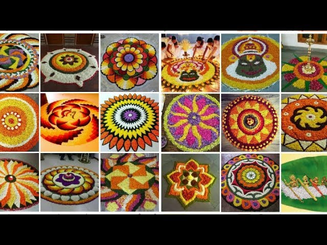 Onam pookalam rangoli design  - video 2